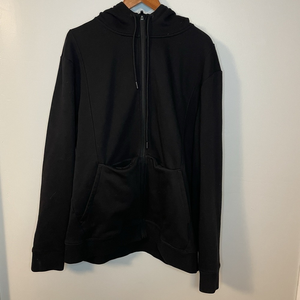 Figs Full Zip Hoodie 2XL Black Cotton Blend Pockets